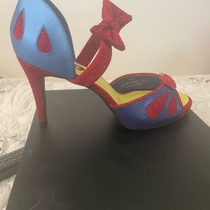 Blue and Red Women's Heels